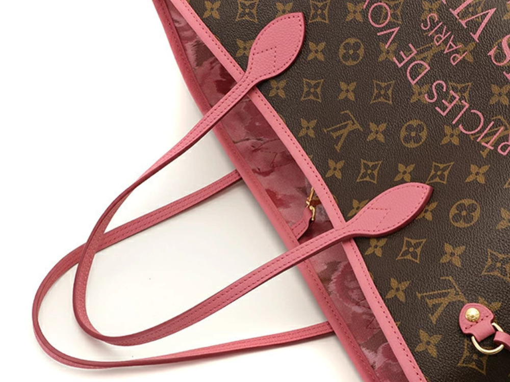 LOUIS VUITTON Monogram Ikat Flower Neverfull Rose Pink Velour